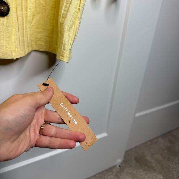 NWT Reformation Benton Buttercream Yellow Button Down Rib Knit Dress Small - Picture 5 of 7